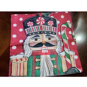 Red Christmas Pillow Cover Nutcracker Decor Holiday Xmas Decorative Accent Case